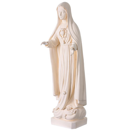 Notre-Dame de Fatima pour extérieur Val Gardena fibre de verre blanche 70 cm 3