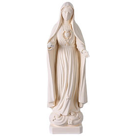 Madonna di Fatima per esterno Val Gardena fibra di vetro bianca 70 cm
