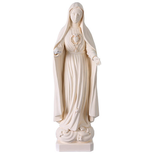 Madonna di Fatima per esterno Val Gardena fibra di vetro bianca 70 cm 1