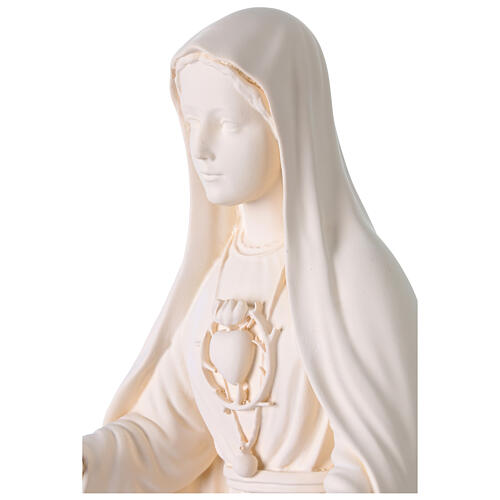 Madonna di Fatima per esterno Val Gardena fibra di vetro bianca 70 cm 4