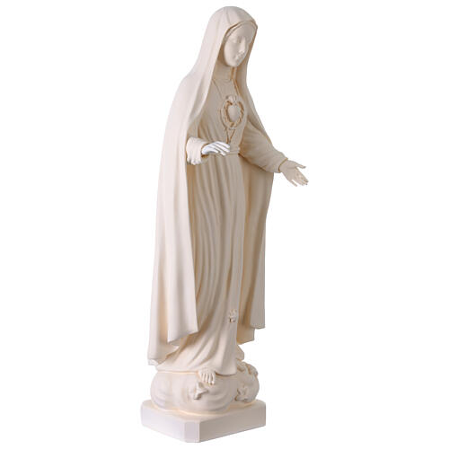 Madonna di Fatima per esterno Val Gardena fibra di vetro bianca 70 cm 5
