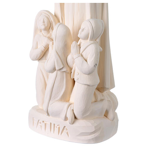 Our Lady of Fatima with Shepherds Outdoor Statue, Val Gardena White Fiberglass 60 cm 5