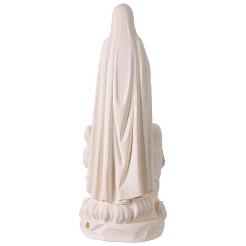 Our Lady of Fatima with Shepherds Outdoor Statue, Val Gardena White Fiberglass 60 cm 9