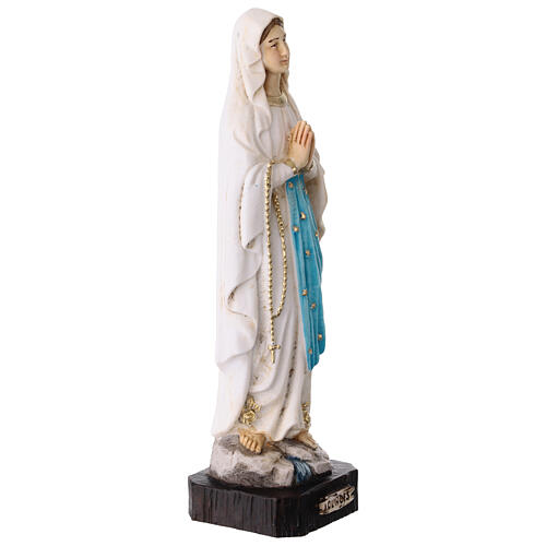 Our Lady of Lourdes Statue 20 cm Colored Resin 3