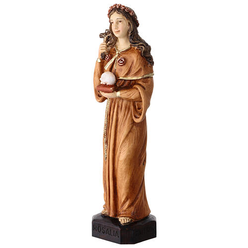 Saint Rosalia statue in painted resin, 20 cm 2