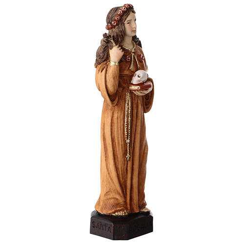 Saint Rosalia statue in painted resin, 20 cm 3