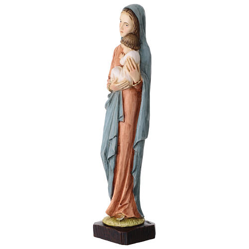 Statua Madonna con bambino resina colorata 25 cm 2