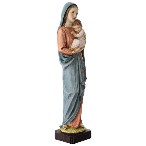 Statua Madonna con bambino resina colorata 25 cm 3
