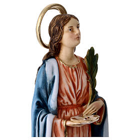 Statue Sainte Lucie résine colorée 20 cm