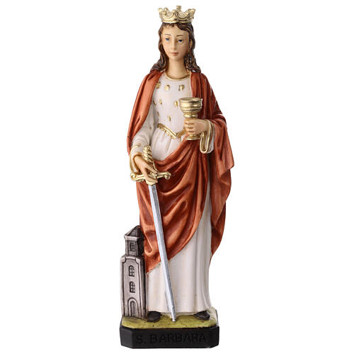Heilige Barbara – bemalte Resin-Statue 20 cm 1