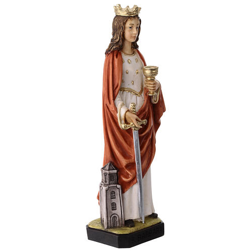 Santa Barbara statue in colored resin, 20 cm | online sales