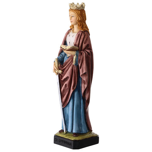 Statua Santa Dymphna 20 cm resina dipinta 2