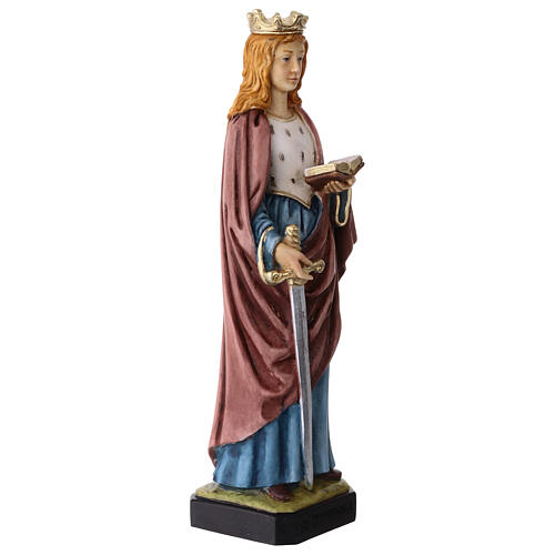 Statua Santa Dymphna 20 cm resina dipinta 3