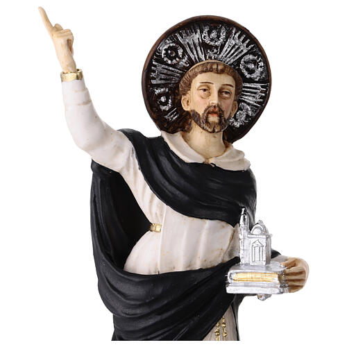Figurka Świętego Dominika, kolorowa żywica, 28 cm 2