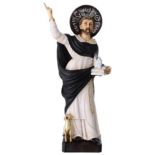 Estatueta São Domingos resina colorida 28 cm 1