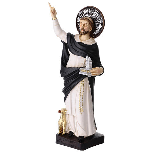 St Dominic statue in colored resin 28 cm 3
