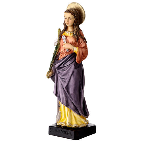Saint Philomena painted resin statue 25 cm 4