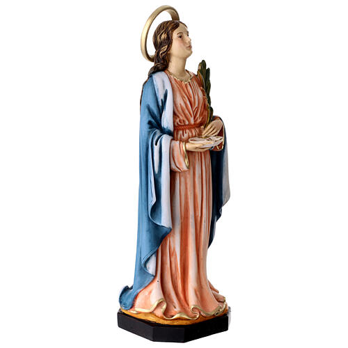 St Lucia statue in painted resin, 28 cm 4