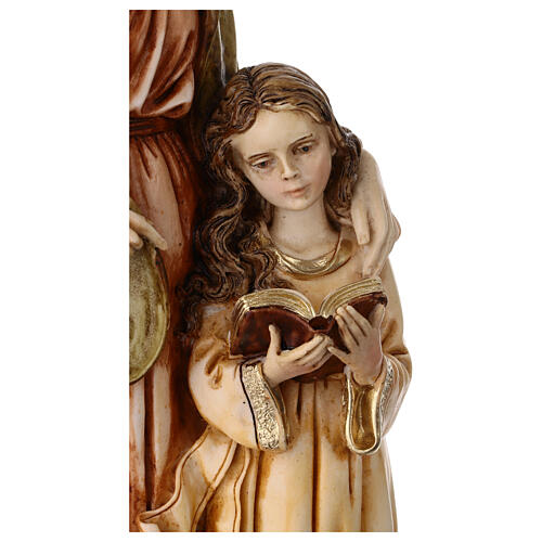 Heilige Anna mit der Jungfrau Maria – handbemalte Statue aus Resin, 30 cm 4