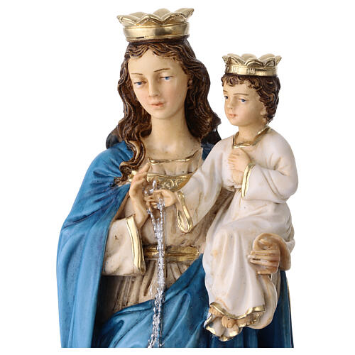 Statua Madonna del Rosario resina colorata 28 cm 2