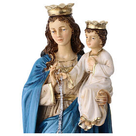 Our Lady of the Rosary Colored Resin Statue, 28 cm