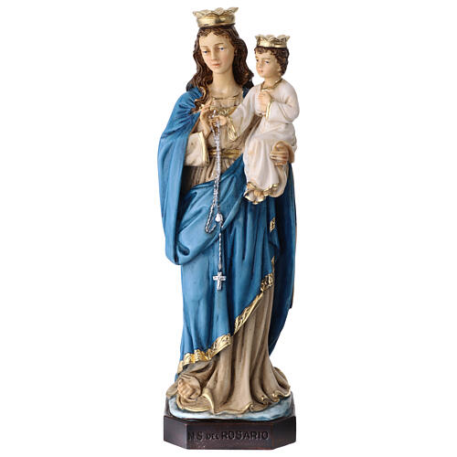 Our Lady of the Rosary Colored Resin Statue, 28 cm 1