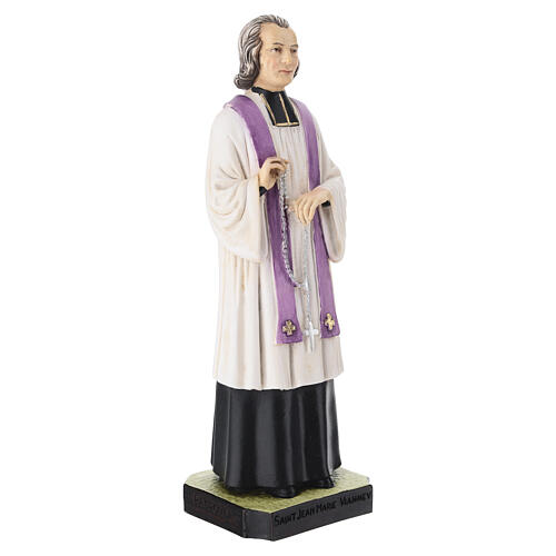 Heiliger Jean Marie Vianney – Pfarrer von Ars – handbemalte Statue aus Resin, 25 cm 3