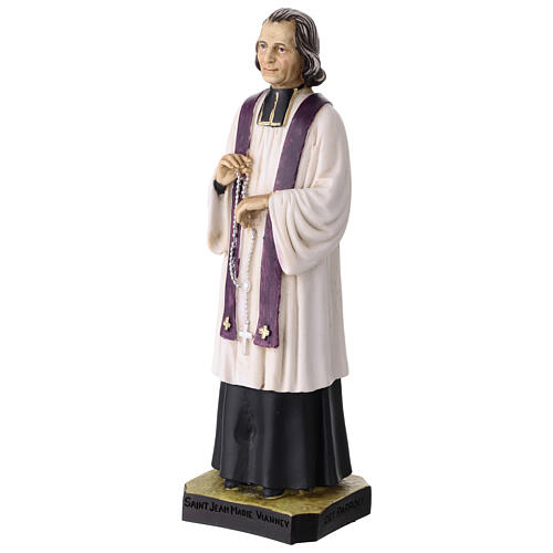 Painted resin statue of John Vianney, Curé d'Ars, 10 in 2
