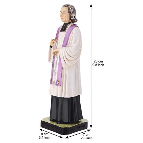 Painted resin statue of John Vianney, Curé d'Ars, 10 in 2