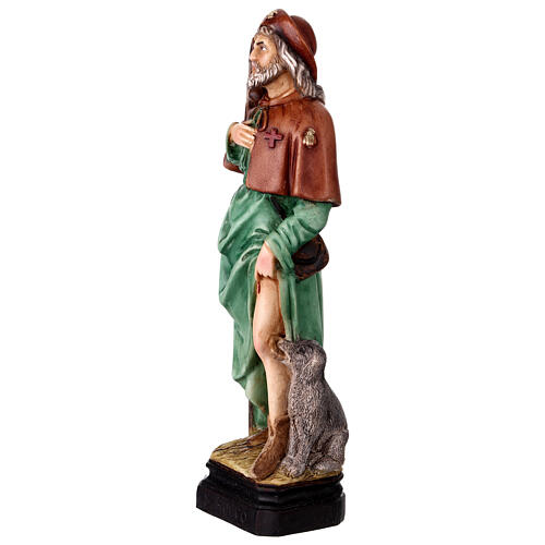 Statue Saint Roch résine colorée 20 cm 2