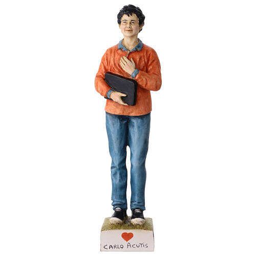 Estatua Carlo Acutis resina colorida 30 cm 1