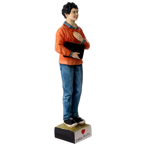 Estatua Carlo Acutis resina colorida 30 cm 5