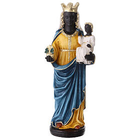 Statue Our Lady of Oropa in colored resin, 28 cm