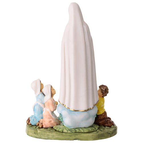 Unsere Liebe Frau von Fatima mit Hirtenkindern – farbig gefasste Statue aus PVC, 16 cm 4