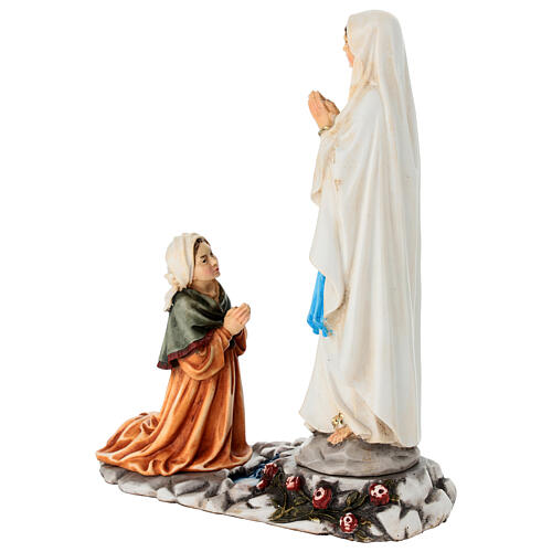 Erscheinung der Gottesmutter von Lourdes vor der heiligen Bernadette – Statue aus Resin, 20 cm 2