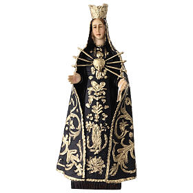 Madonna Addolorata statua resina 20 cm abito nero e oro