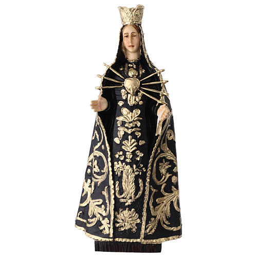 Madonna Addolorata statua resina 20 cm abito nero e oro 1