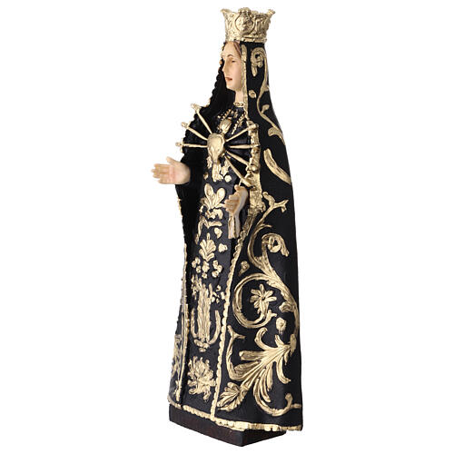Madonna Addolorata statua resina 20 cm abito nero e oro 3