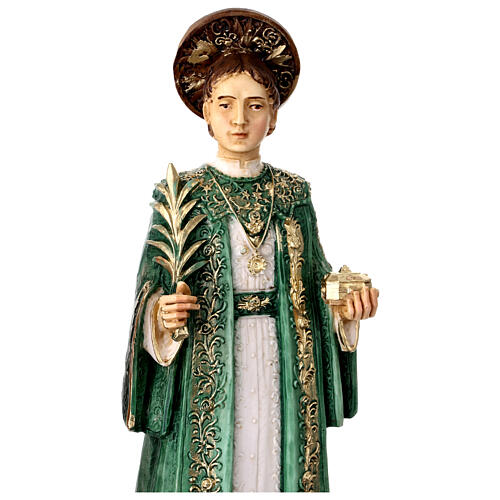 Heilige Kosmas und Damian – farbig gefasste Statue aus Resin, 30 cm 2