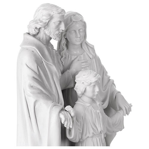 White resin Holy Family statue with wooden base, 14 in 4