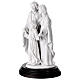 White resin Holy Family statue with wooden base, 14 in s3