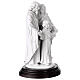 White resin Holy Family statue with wooden base, 14 in s5
