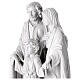 White resin Holy Family statue with wooden base, 14 in s6
