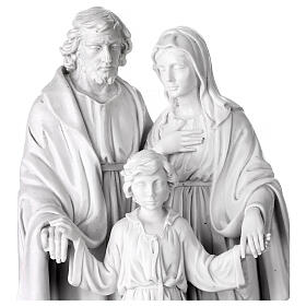 Święta Rodzina figura biała żywica na podstawie z drewna, 35 cm