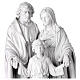 Holy Family statue white resin with wooden base, 35 cm s2