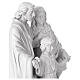 Holy Family statue white resin with wooden base, 35 cm s4