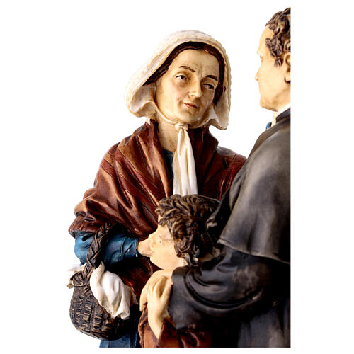Don Bosco mit Mamma Margherita – handbemalte Statue aus Resin, 28 cm 4