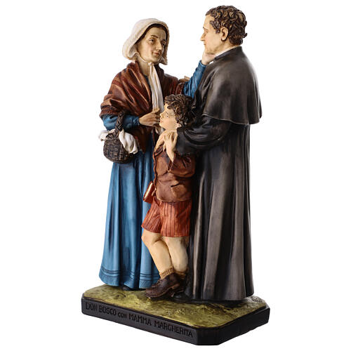 Estátua Mamma Margherita y Don Bosco resina pintada 28 cm 3