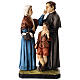Mother Margherita and Don Bosco painted resin statue 28 cm s1