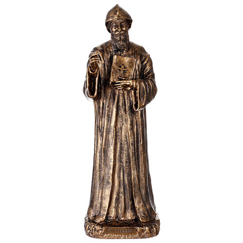 Statua San Charbel resina bronzata 40 cm 1